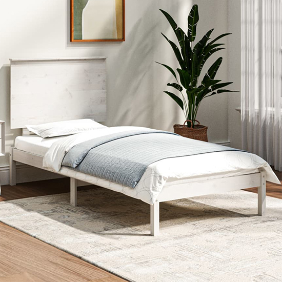 Parees Solid Pinewood Single Bed In White Furniture in Fashion