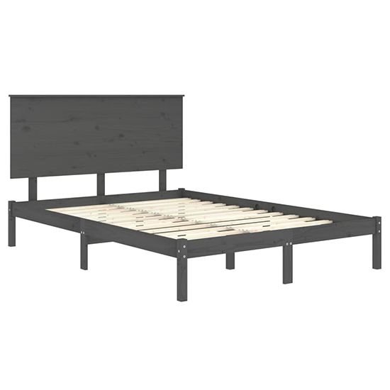 Parees Solid Pinewood Small Double Bed In Grey_3