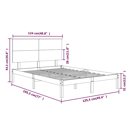 Parees Solid Pinewood Small Double Bed In Grey_4