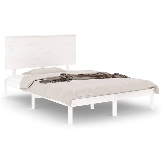 Parees Solid Pinewood Small Double Bed In White_2