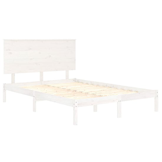 Parees Solid Pinewood Small Double Bed In White_3