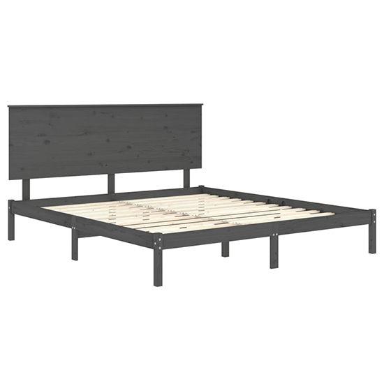 Parees Solid Pinewood Super King Size Bed In Grey_3