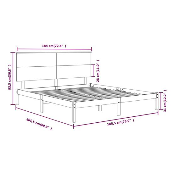 Parees Solid Pinewood Super King Size Bed In Grey_4