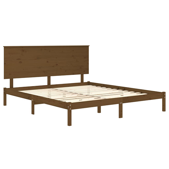 Parees Solid Pinewood Super King Size Bed In Honey Brown_3