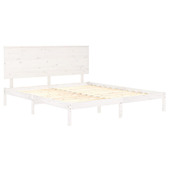 Parees Solid Pinewood Super King Size Bed In White_3