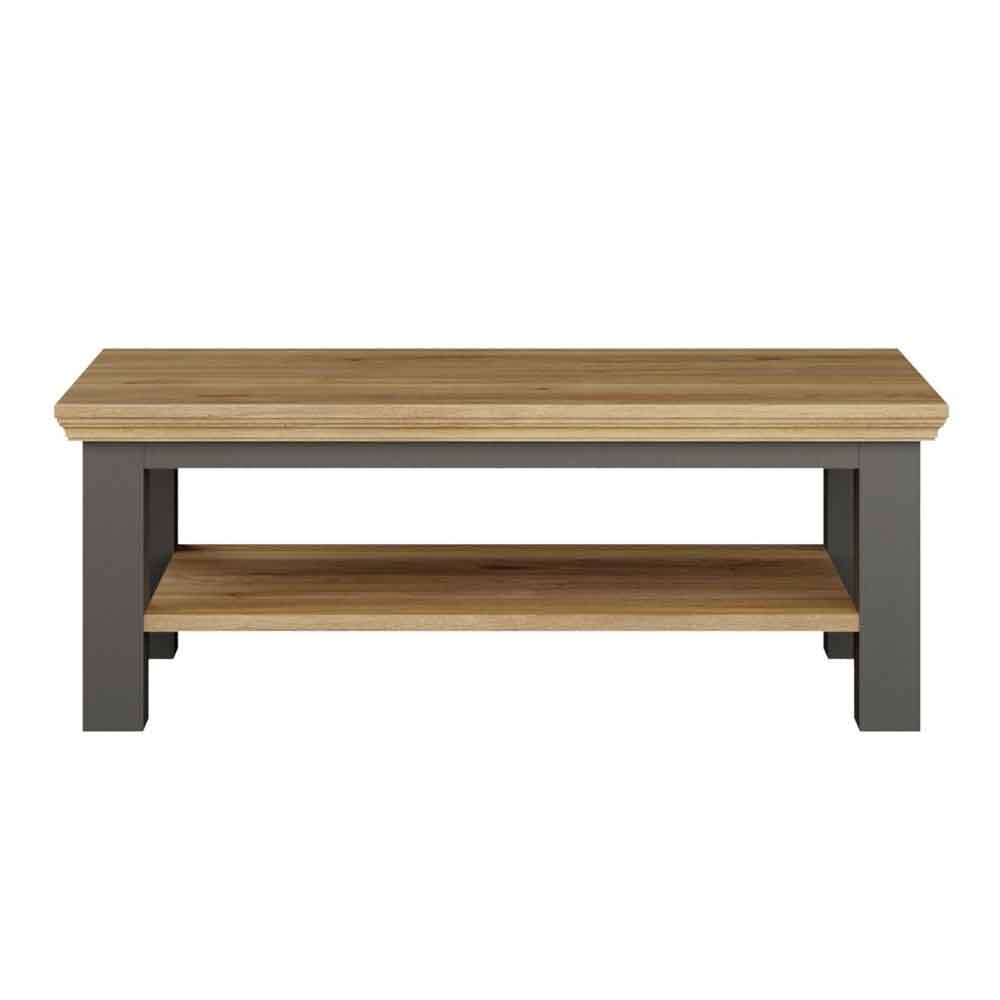 Parenzo Rectangular Wooden Coffee Table in Wolfram Grey and Mauvella Oak