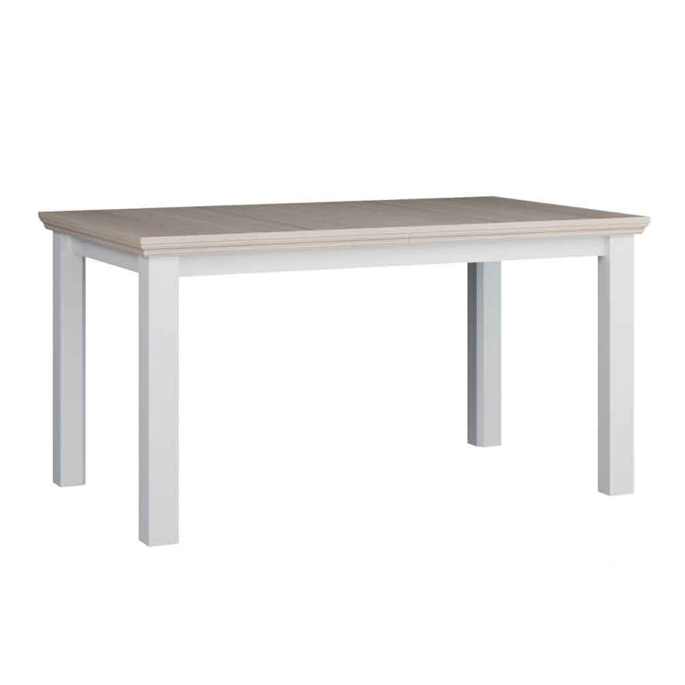 Parenzo Rectangular Wooden Dining Table in White and Riva Oak