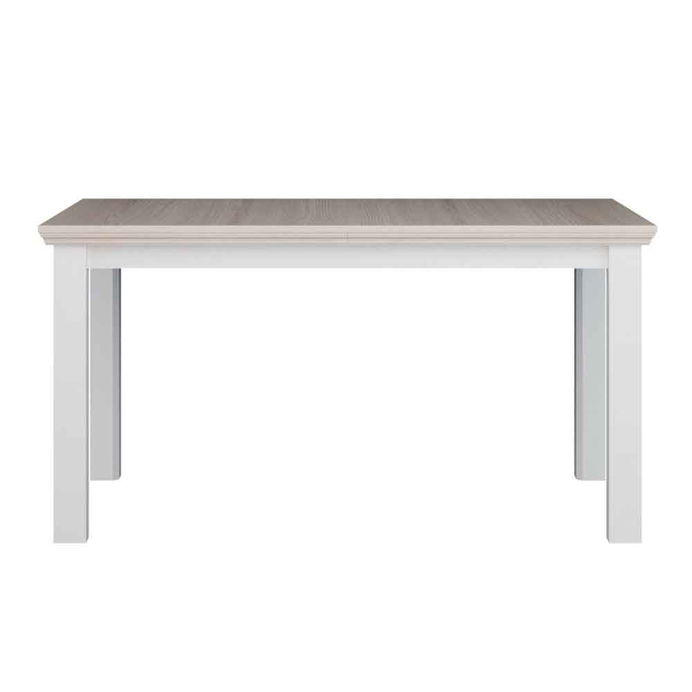 Parenzo Rectangular Wooden Dining Table in White and Riva Oak