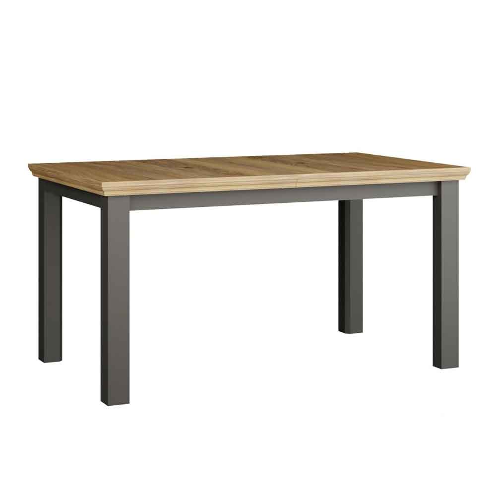 Parenzo Rectangular Wooden Dining Table in Wolfram Grey and Mauvella Oak