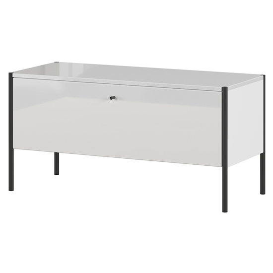 Parenzo Shoe Storage Bench In White High Gloss FiF