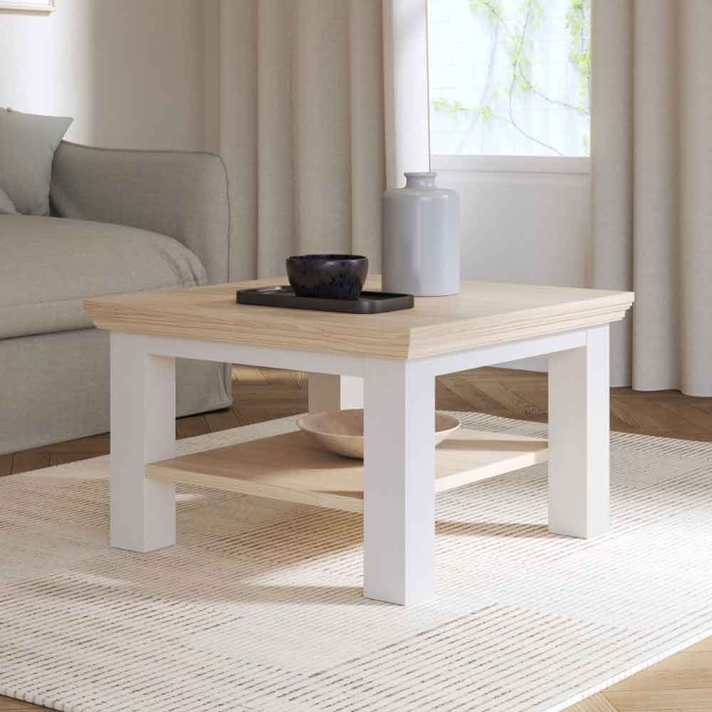 Parenzo Square Wooden Coffee Table in Wolfram Grey and Mauvella Oak