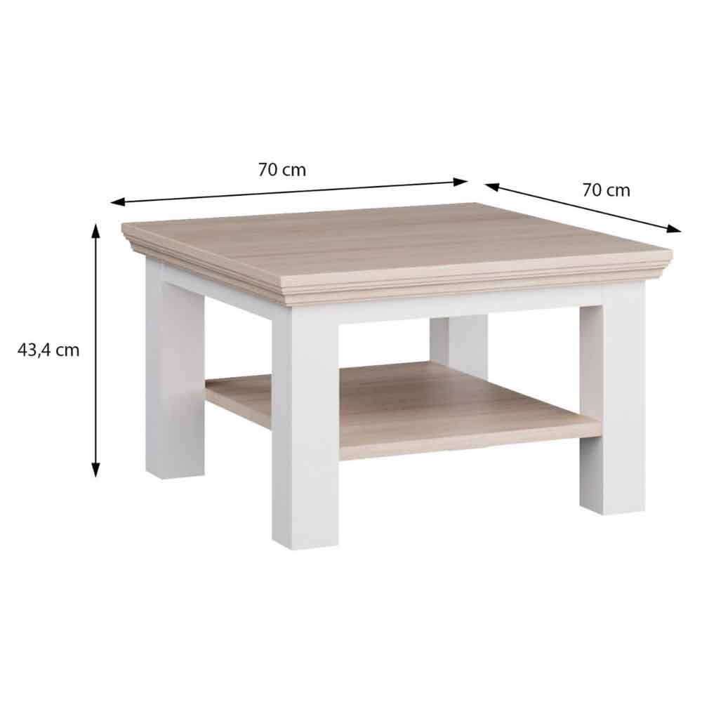 Parenzo Square Wooden Coffee Table in Wolfram Grey and Mauvella Oak