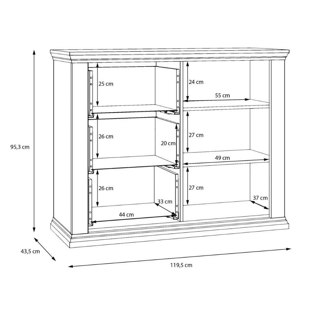 Parenzo Wooden Sideboard with 1 Door 3 Drawers in White and Riva Oak