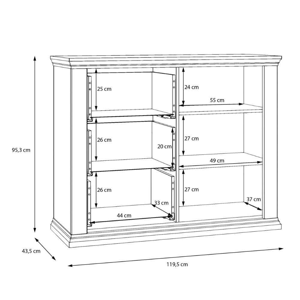 Parenzo Wooden Sideboard with 1 Door 3 Drawers in Wolfram Grey and Mauvella Oak