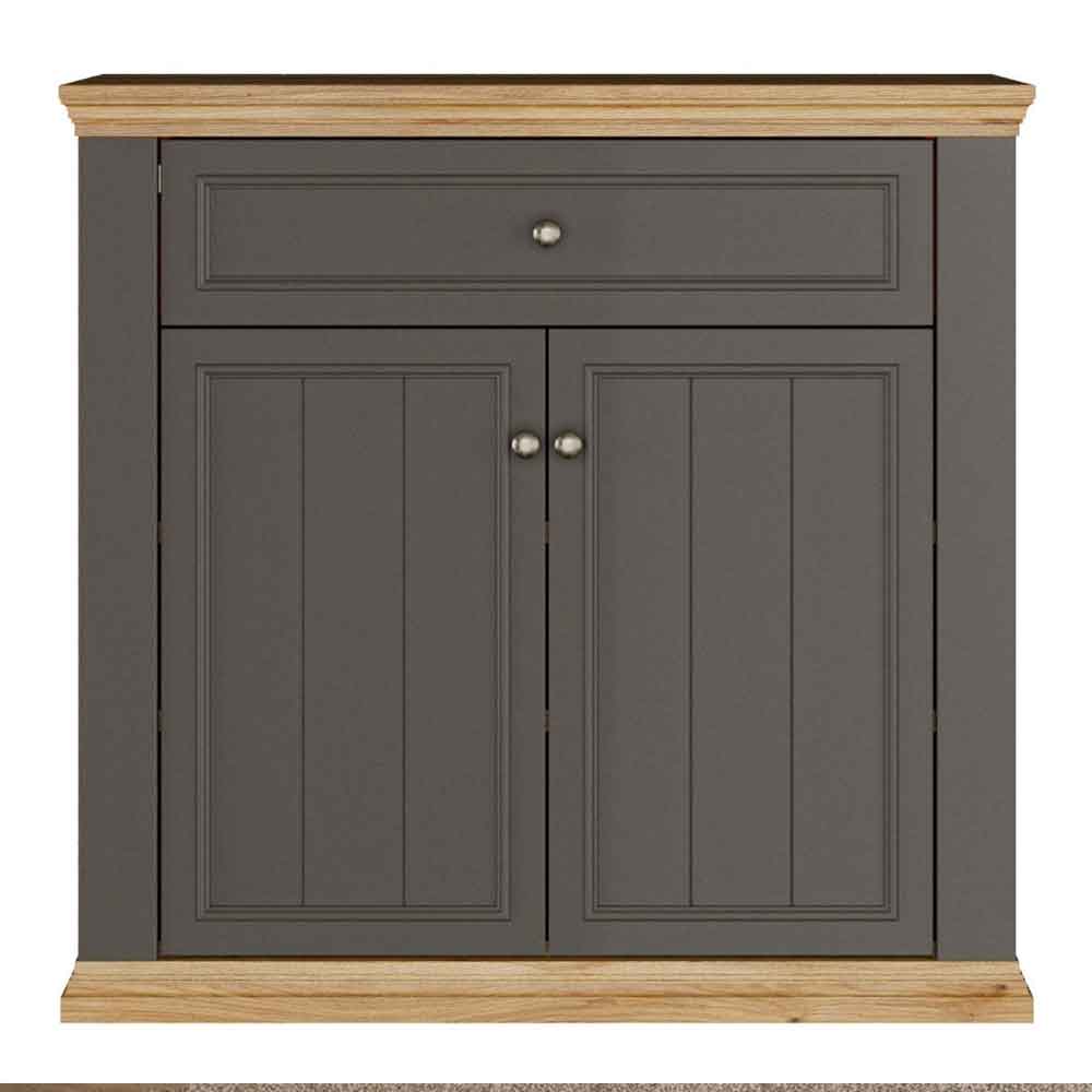 Parenzo Wooden Sideboard with 2 Doors 1 Drawer in Wolfram Grey and Mauvella Oak