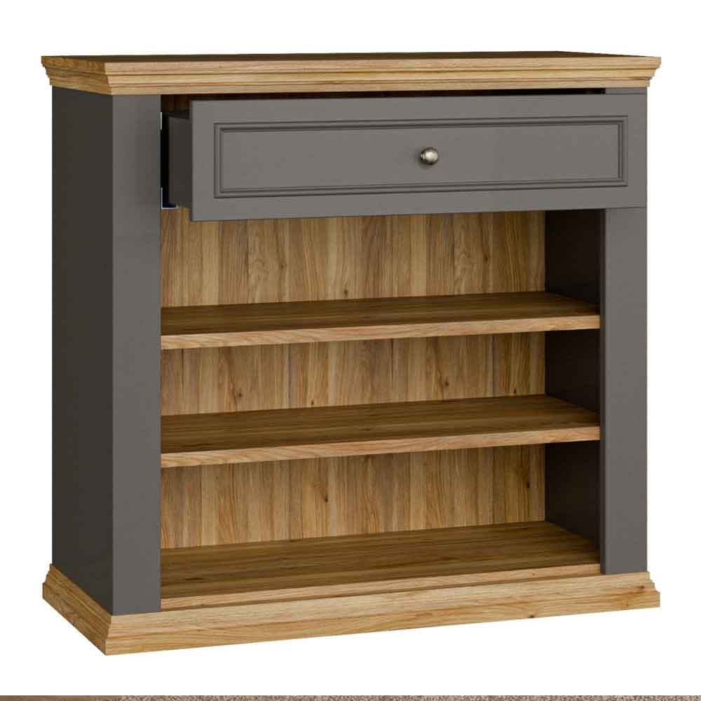 Parenzo Wooden Sideboard with 2 Doors 1 Drawer in Wolfram Grey and Mauvella Oak
