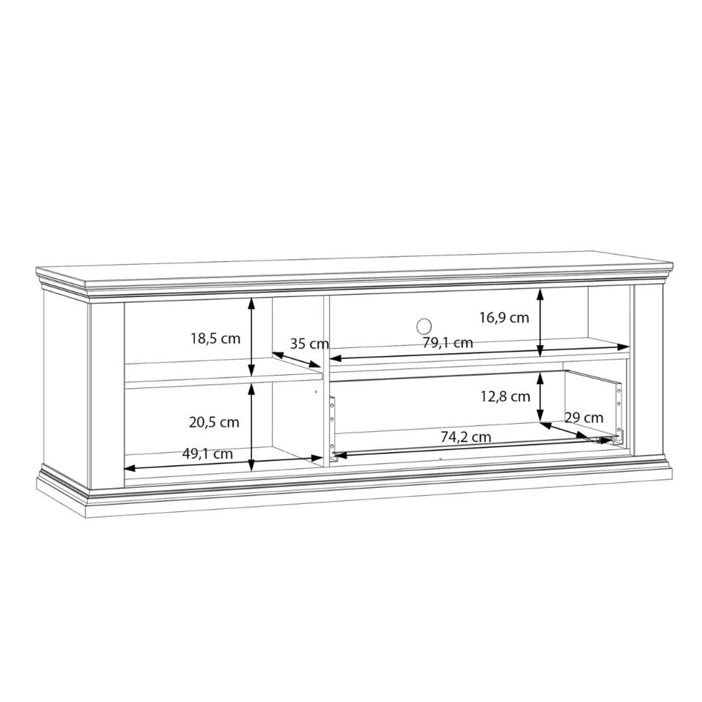 Parenzo Wooden TV Stand with 1 Door 1 Drawer in White and Riva Oak