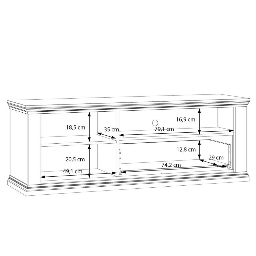Parenzo Wooden TV Stand with 1 Door 1 Drawer in Wolfram Grey and Mauvella Oak