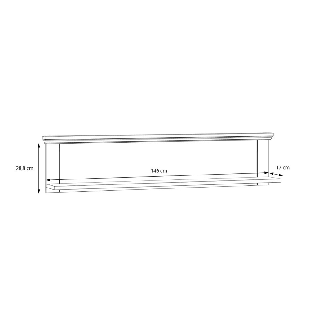 Parenzo Wooden Wall Shelf in White and Riva Oak