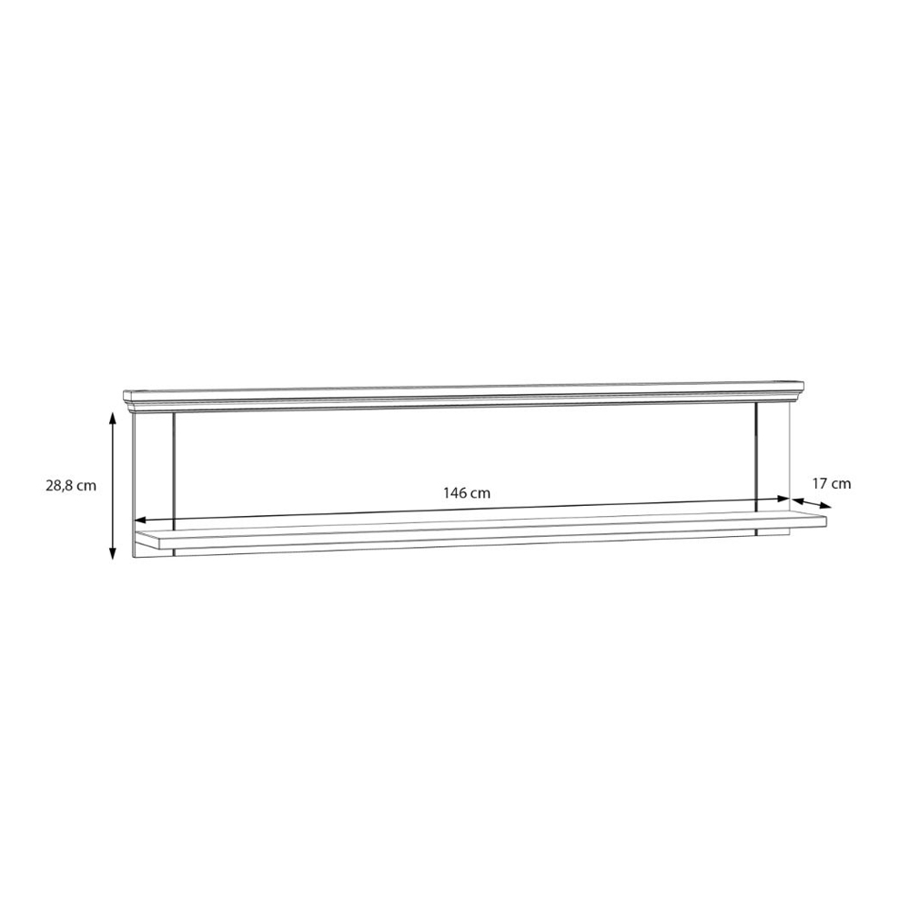 Parenzo Wooden Wall Shelf in Wolfram Grey and Mauvella Oak