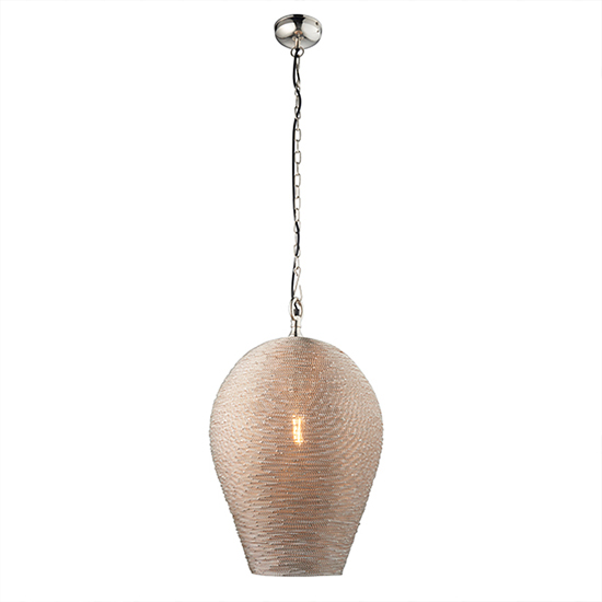 Product photograph of Paresh Ceiling Pendant Light In Polished Nickel from Furniture in Fashion