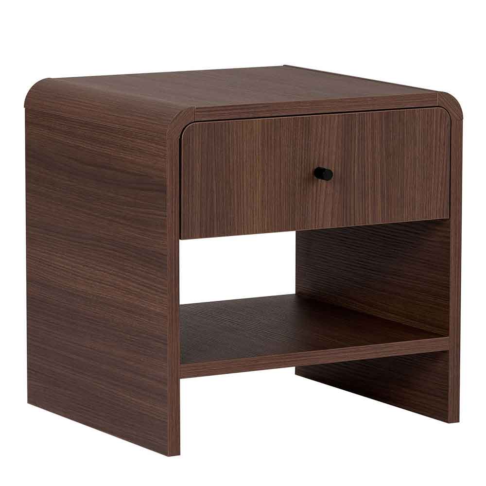 Parila Wooden Bedside Cabinet with 1 Drawer in Milano Walnut