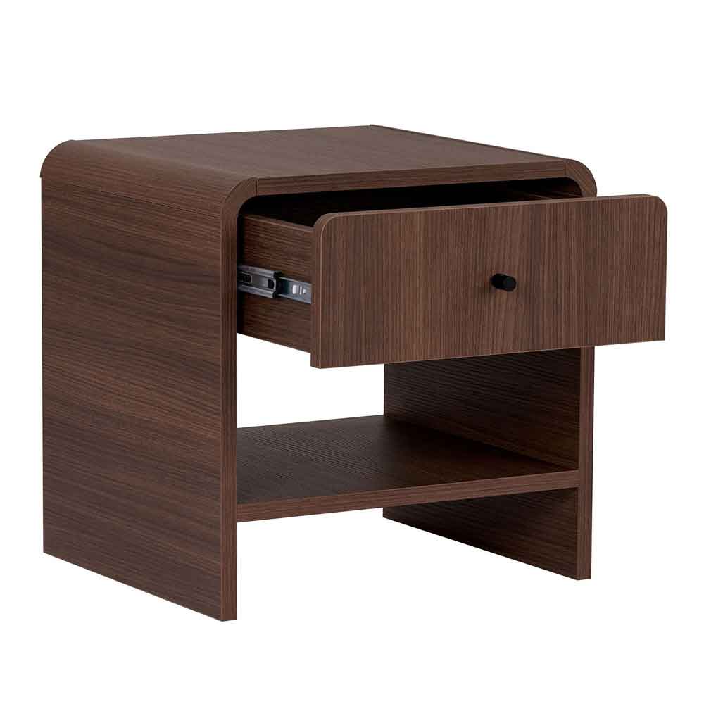 Parila Wooden Bedside Cabinet with 1 Drawer in Milano Walnut