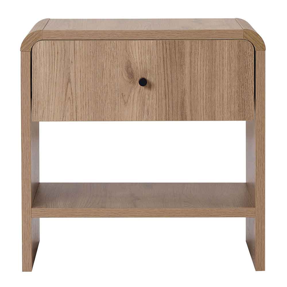 Parila Wooden Bedside Cabinet with 1 Drawer in Sepet Oak