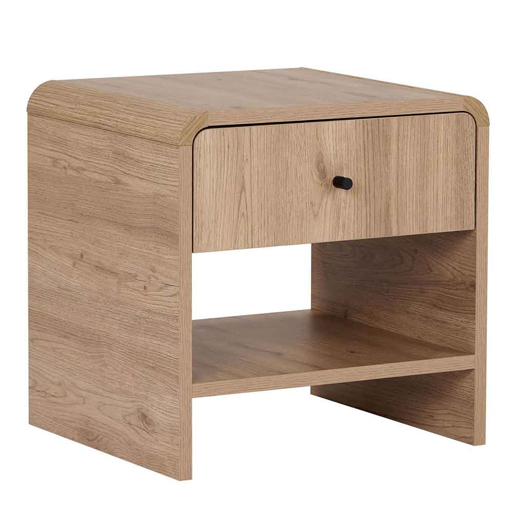 Parila Wooden Bedside Cabinet with 1 Drawer in Sepet Oak