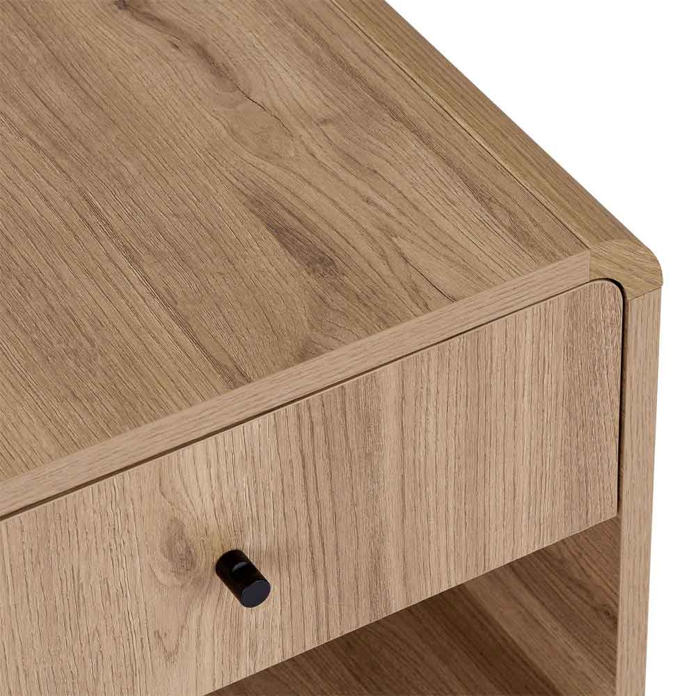 Parila Wooden Bedside Cabinet with 1 Drawer in Sepet Oak