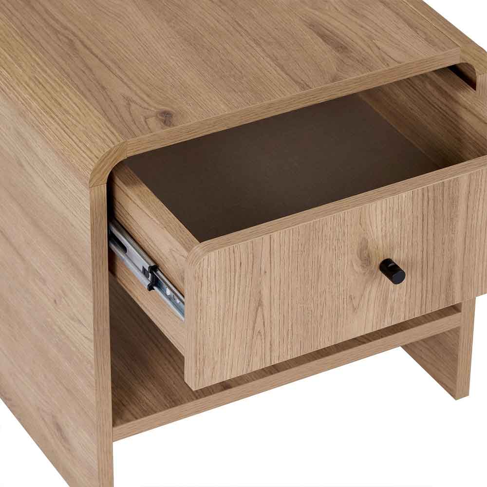 Parila Wooden Bedside Cabinet with 1 Drawer in Sepet Oak