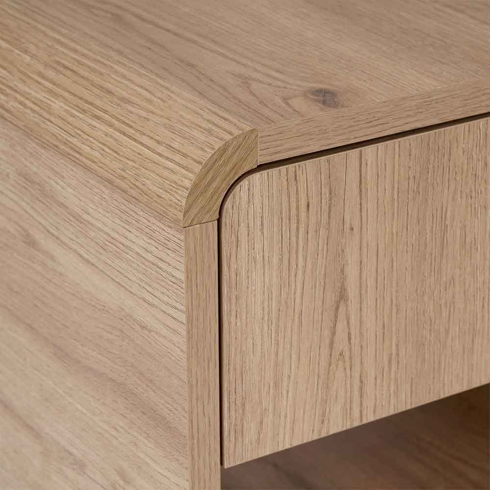 Parila Wooden Bedside Cabinet with 1 Drawer in Sepet Oak
