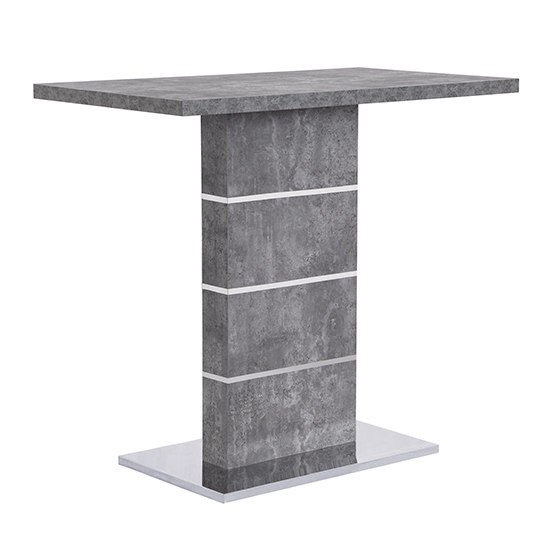 Parini Concrete Effect Bar Table With 4 Ripple Grey Stools
