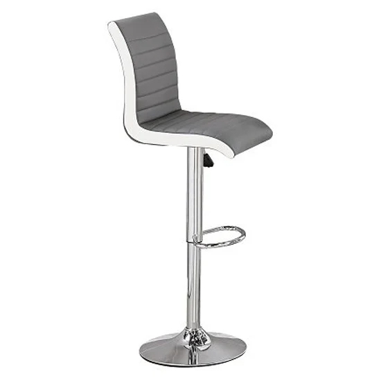Parini Concrete Effect Bar Table With 4 Ritz Grey White Stools