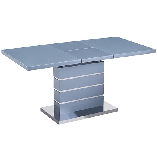 Parini Extending High Gloss Dining Table In Grey With Glass Top_3