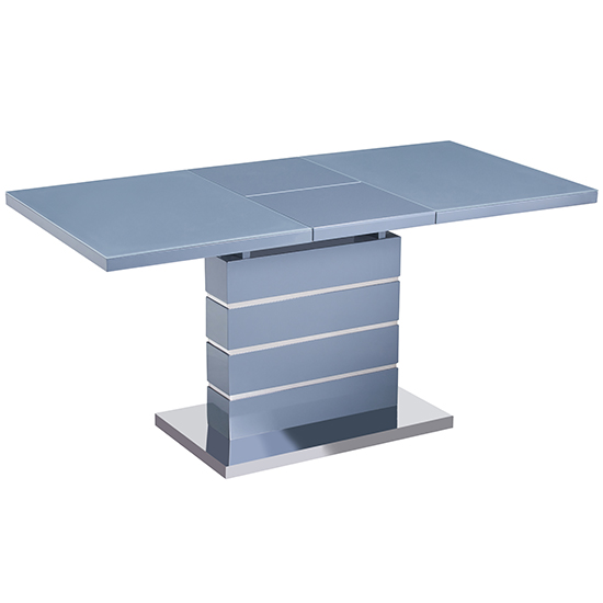 Parini Extending Grey Gloss Dining Table 6 Petra Grey Chairs_4