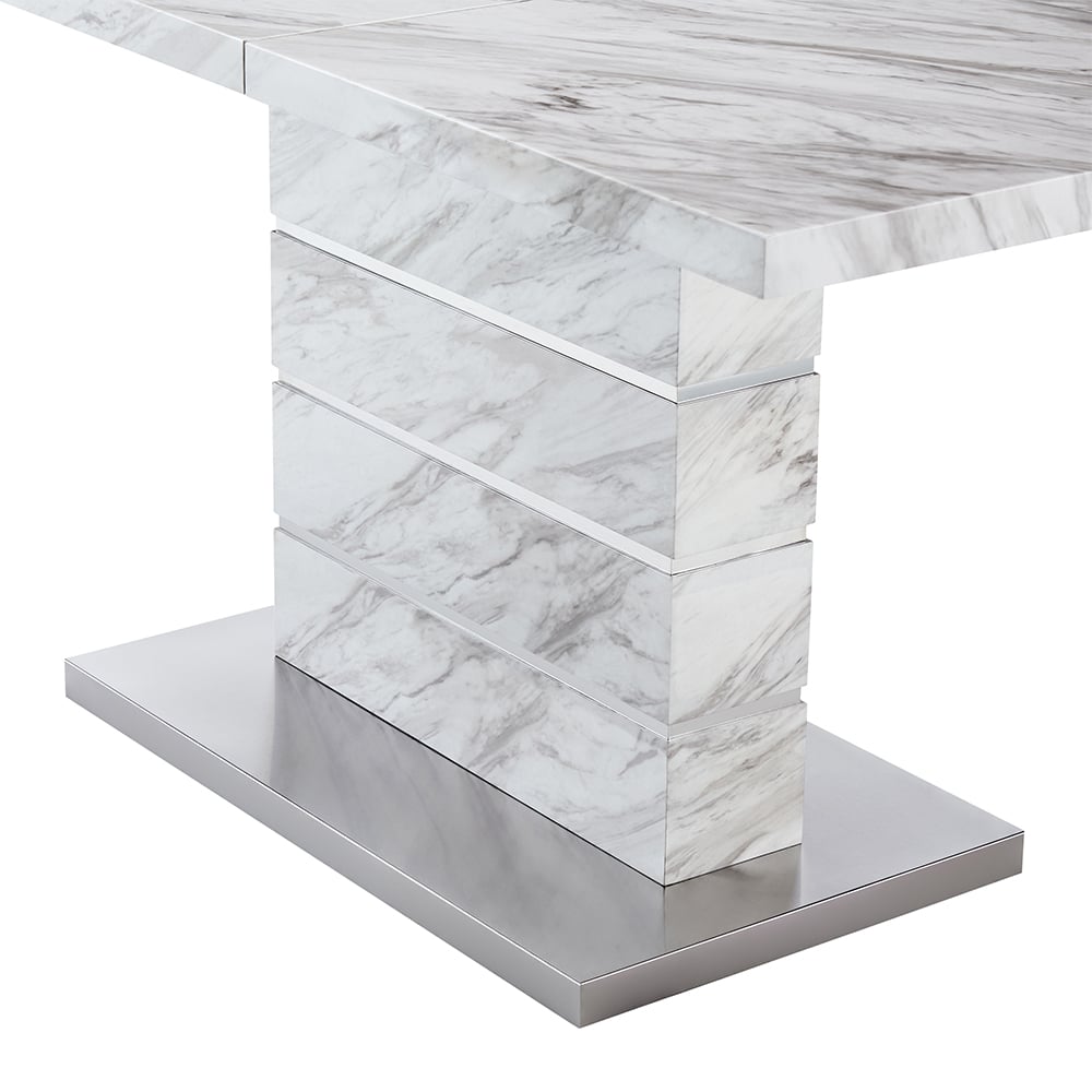 Parini Small Extending Dining Table In Magnesia Marble Effect