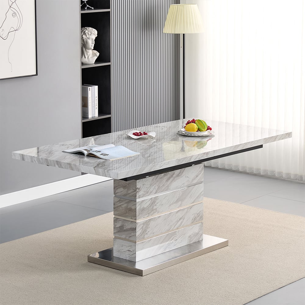 Read more about Parini small extending dining table in magnesia marble effect