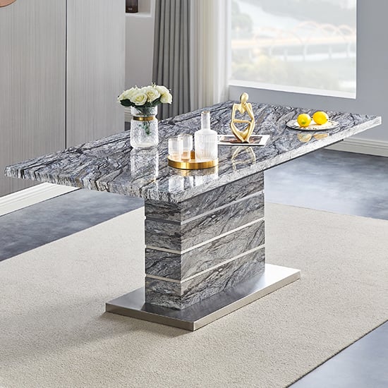 Read more about Parini large extending dining table in melange marble effect