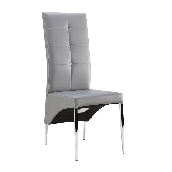 Parini Extending Grey Gloss Dining Table 6 Vesta Grey Chairs