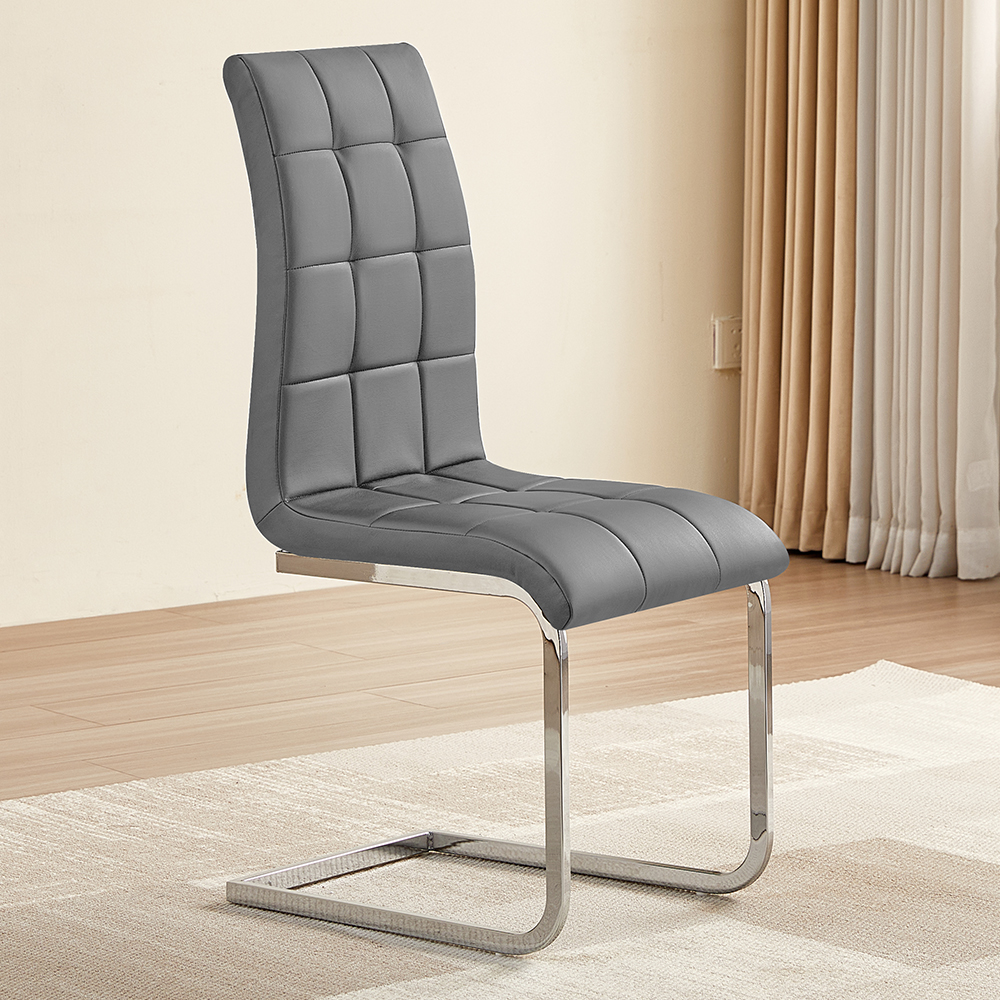 Parini Extending Grey High Gloss Dining Table 4 Paris Grey Chairs
