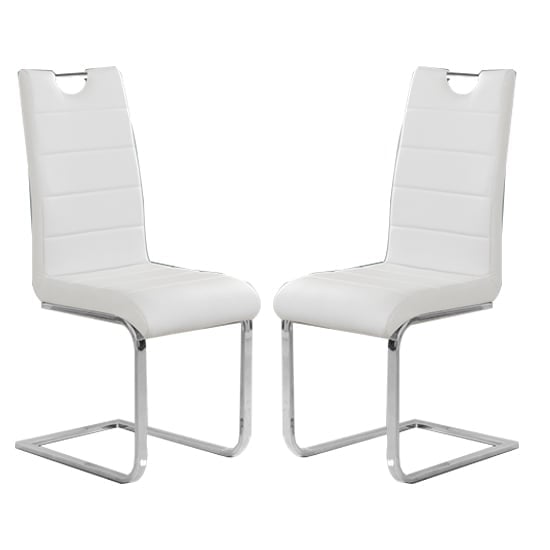 Parini Large Extending Magnesia Dining Table 6 Petra White Chairs