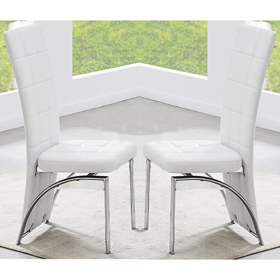 Parini Small Extending Magnesia Dining Table 6 Ravenna White Chairs