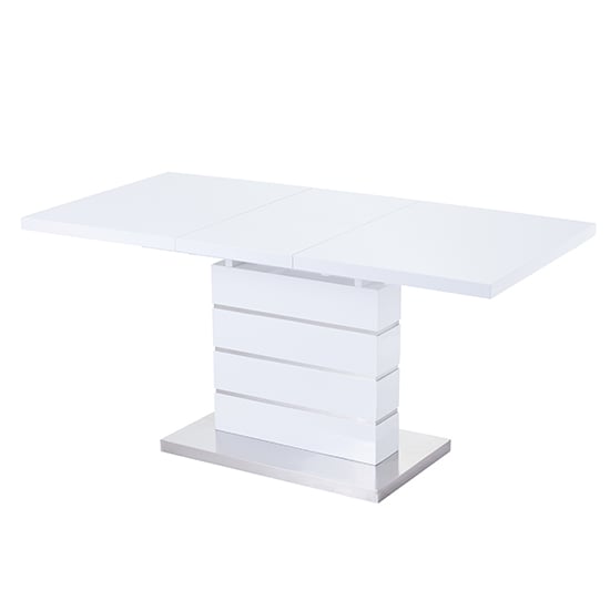 Parini Small Extending High Gloss Dining Table In White