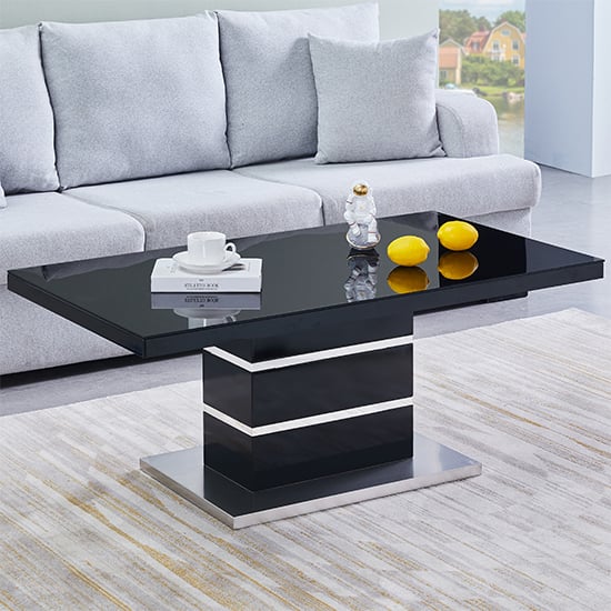 Read more about Parini high gloss coffee table in black with glass top