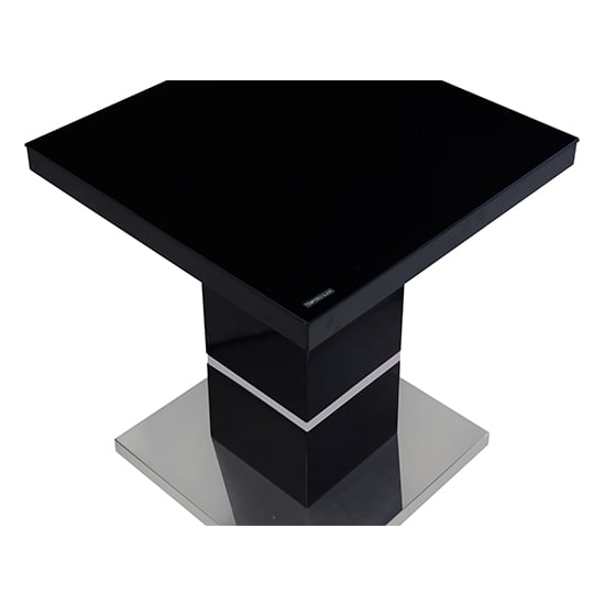 Parini Square Glass Top High Gloss Lamp Table In Black_4