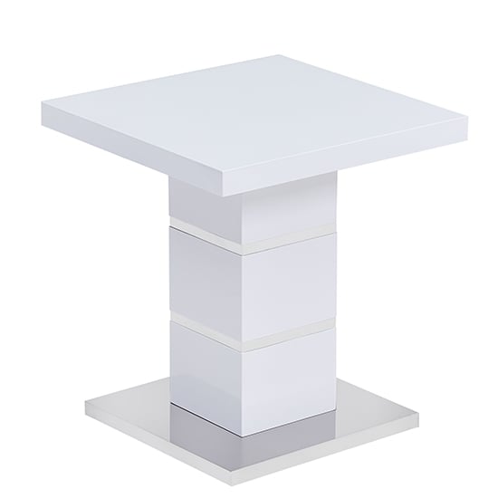 Parini Square Glass Top High Gloss Lamp Table In White_2