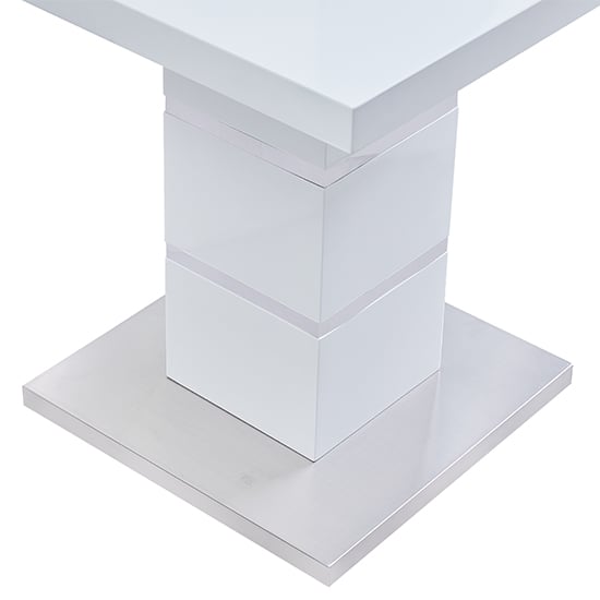 Parini Square Glass Top High Gloss Lamp Table In White_4