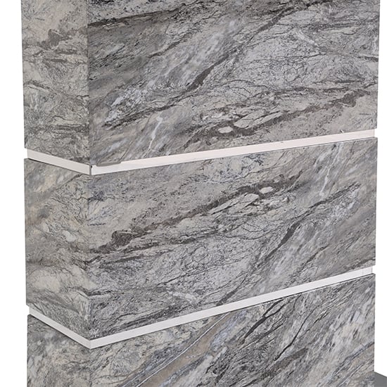 Parini High Gloss Bar Table Rectangular In Melange Marble Effect