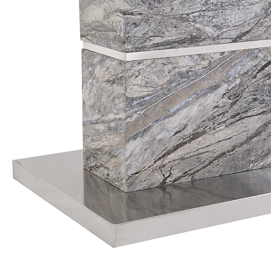 Parini High Gloss Bar Table Rectangular In Melange Marble Effect